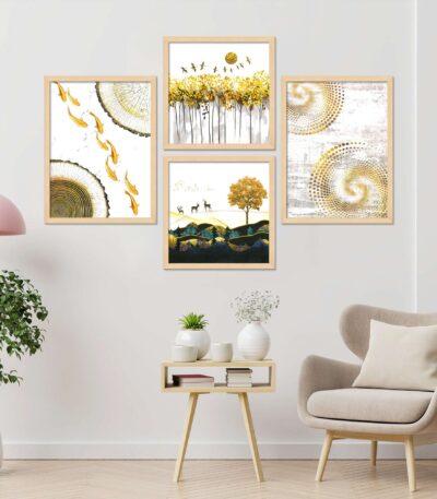 SET OF 4 DIGITAL WALL PAINTING, DIGITAL WALLPAINTING