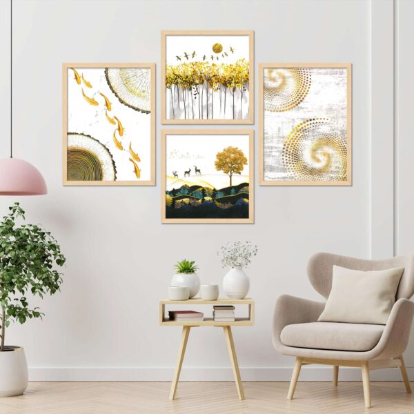 SET OF 4 DIGITAL WALL PAINTING, DIGITAL WALLPAINTING