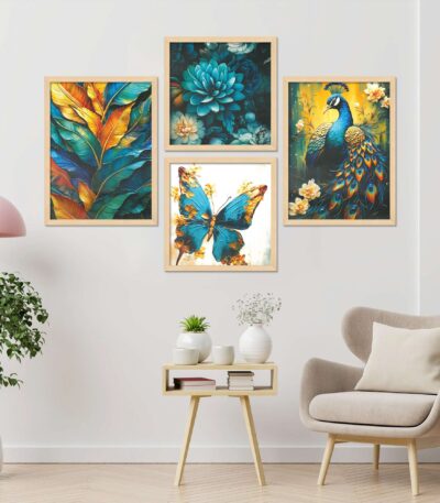 SET OF 4 DIGITAL WALL PAINTING