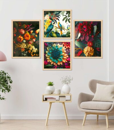 SET OF 4 DIGITAL WALL PAINTING, DIGITAL WALLPAINTING