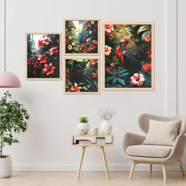 SET OF 4 DIGITAL WALL PAINTING, DIGITAL WALLPAINTING