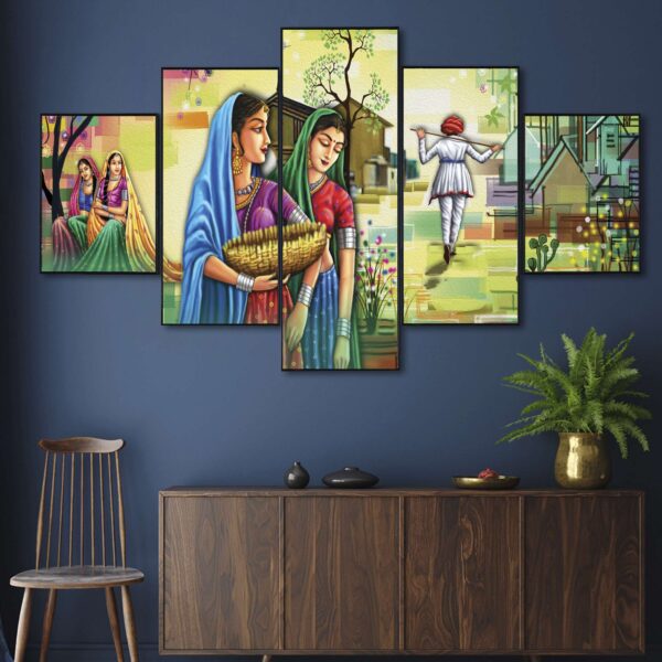 Set Of FIVE Framed Digital Wall Painting