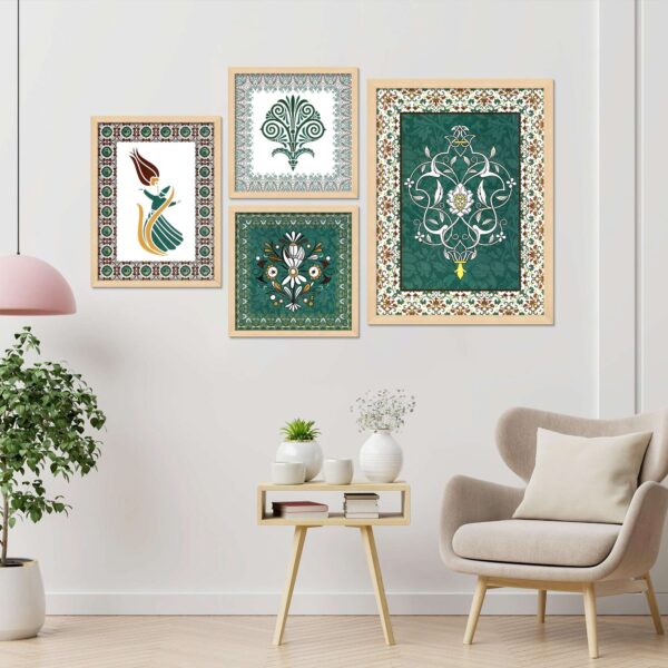 SET OF 4 DIGITAL WALL PAINTING, DIGITAL WALLPAINTING