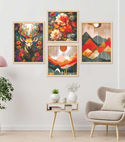 SET OF 4 DIGITAL WALL PAINTING