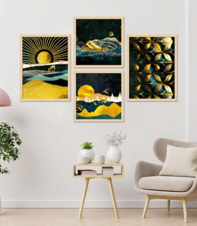 SET OF 4 DIGITAL WALL PAINTING, DIGITAL WALL PAINTING