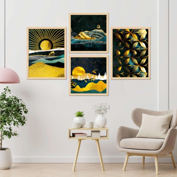 SET OF 4 DIGITAL WALL PAINTING, DIGITAL WALL PAINTING