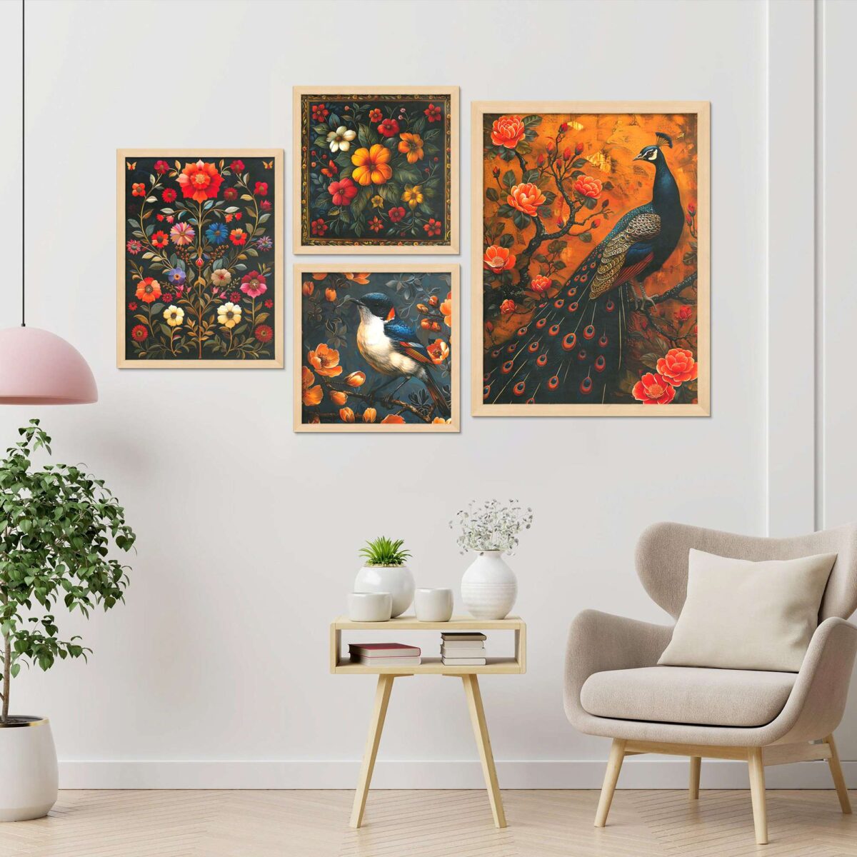 SET OF 4 DIGITAL WALL PAINTING, DIGITAL WALL PAINTING