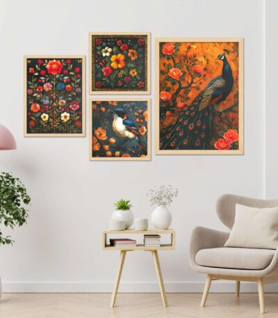 SET OF 4 DIGITAL WALL PAINTING, DIGITAL WALL PAINTING