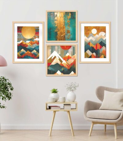 SET OF 4 DIGITAL WALL PAINTING