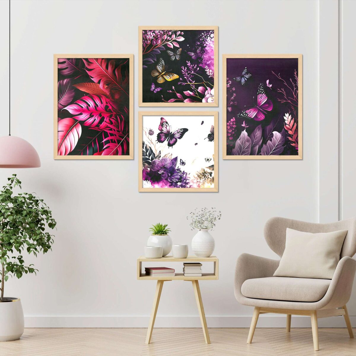 SET OF 4 DIGITAL WALL PAINTING, DIGITAL WALLPAINTING