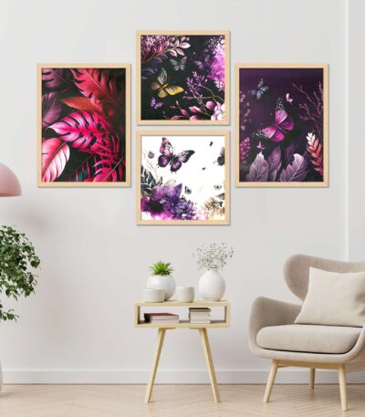 SET OF 4 DIGITAL WALL PAINTING, DIGITAL WALLPAINTING