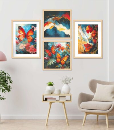SET OF 4 DIGITAL WALL PAINTING