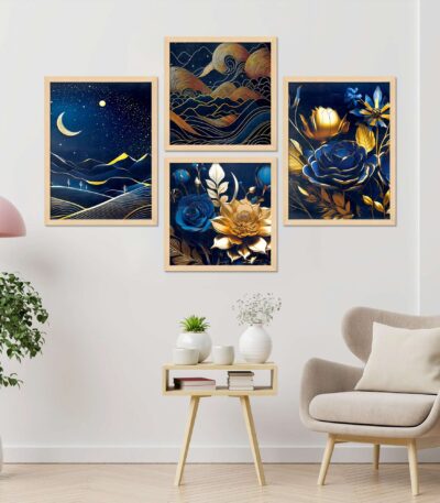 SET OF 4 DIGITAL WALL PAINTING