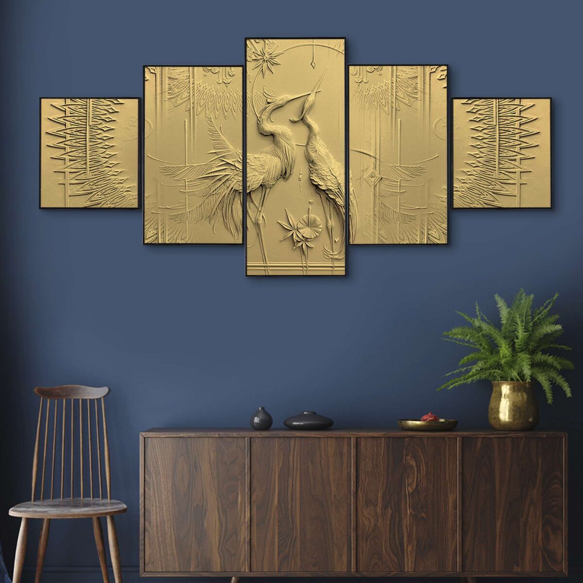 Set Of FIVE Framed Digital Wall Painting