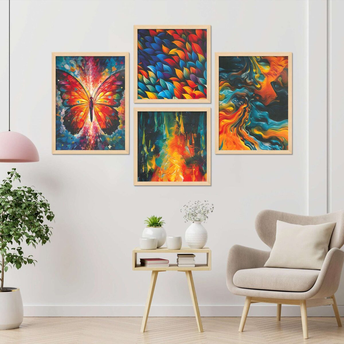 SET OF 4 DIGITAL PAINTINGS