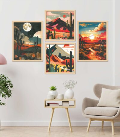 SET OF 4 DIGITAL WALL PAINTING