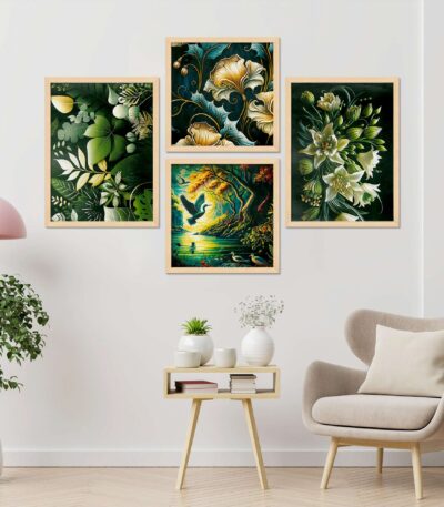 SET OF 4 DIGITAL WALL PAINTING
