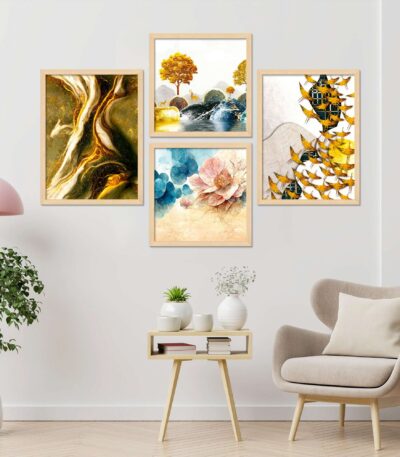 SET OF 4 DIGITAL WALL PAINTING