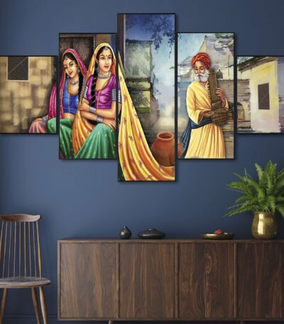 Set Of FIVE Framed Digital Wall Painting