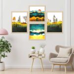 SET OF 4 DIGITAL WALL PAINTING, DIGITAL WALLPAINTING