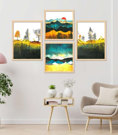 SET OF 4 DIGITAL WALL PAINTING, DIGITAL WALLPAINTING